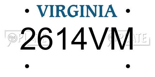 2614VM Virginia License Plate