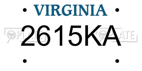 2615KA Virginia License Plate