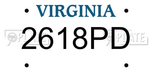 2618PD Virginia License Plate