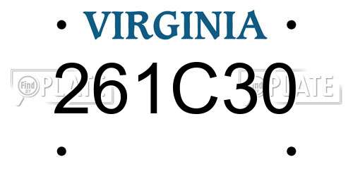 261C30 Virginia License Plate