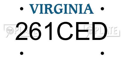 261CED Virginia License Plate