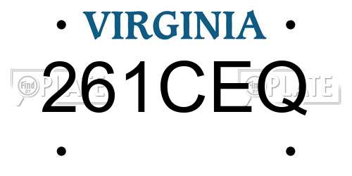 261CEQ Virginia License Plate