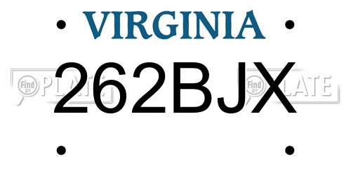 262BJX Virginia License Plate