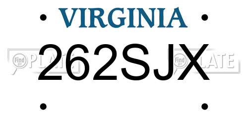 262SJX Virginia License Plate