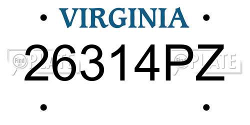 26314PZ Virginia License Plate