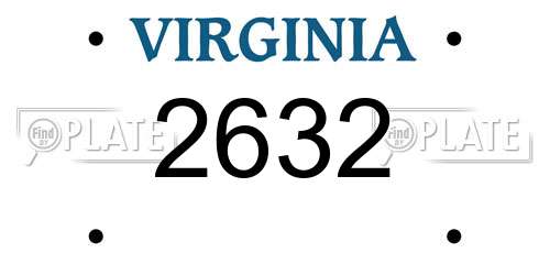 2632 Virginia License Plate
