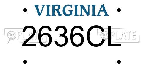 2636CL Virginia License Plate