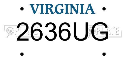 2636UG Virginia License Plate