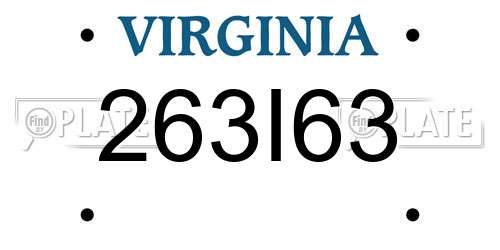 263I63 Virginia License Plate