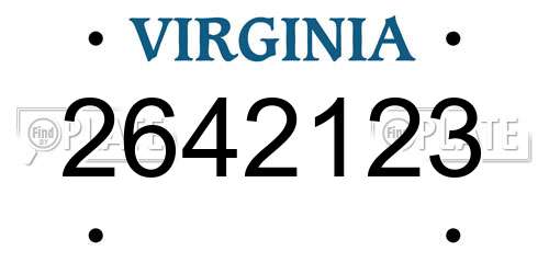 2642123 Virginia License Plate