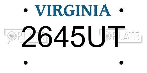 2645UT Virginia License Plate