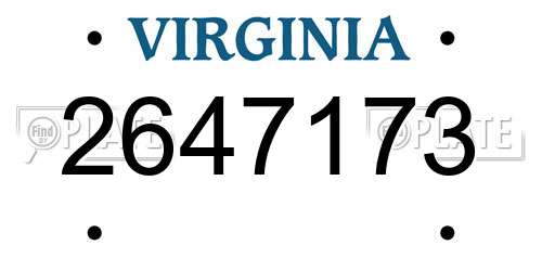 2647173 Virginia License Plate