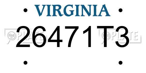 26471T3 Virginia License Plate