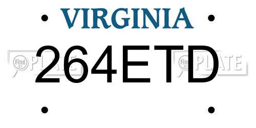 264ETD Virginia License Plate