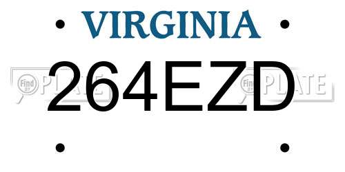264EZD Virginia License Plate