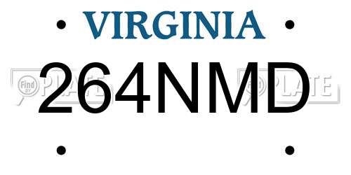 264NMD Virginia License Plate