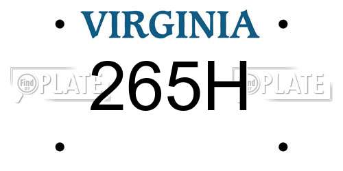 265H Virginia License Plate