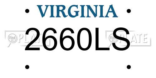 2660LS Virginia License Plate