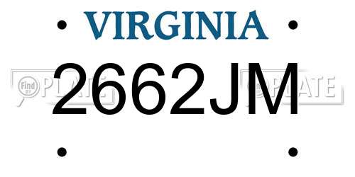 2662JM Virginia License Plate
