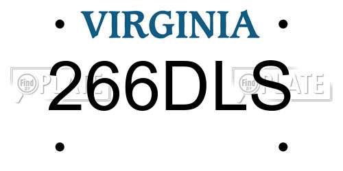 266DLS Virginia License Plate