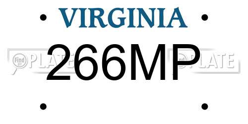 266MP Virginia License Plate