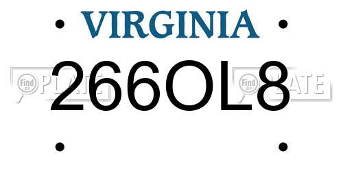 266OL8 Virginia License Plate