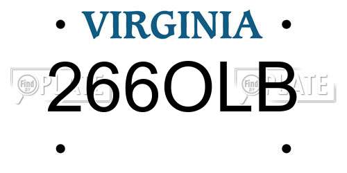 266OLB Virginia License Plate