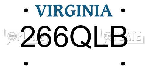 266QLB Virginia License Plate