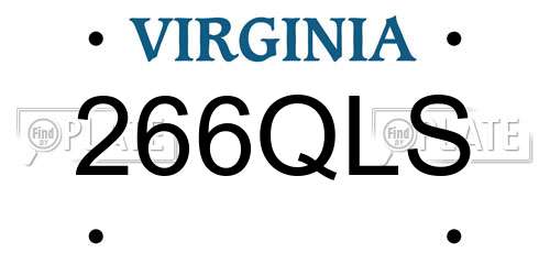 266QLS Virginia License Plate