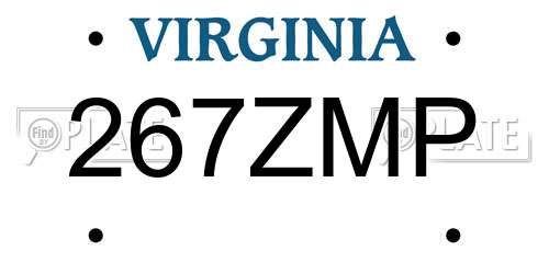 267ZMP Virginia License Plate