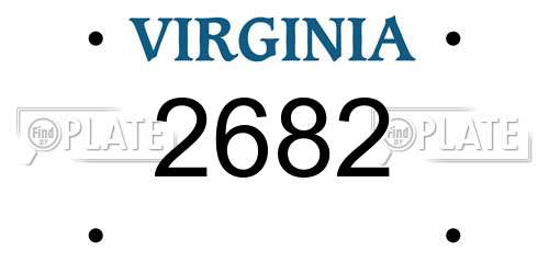 2682 Virginia License Plate