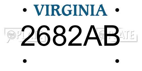 2682AB Virginia License Plate