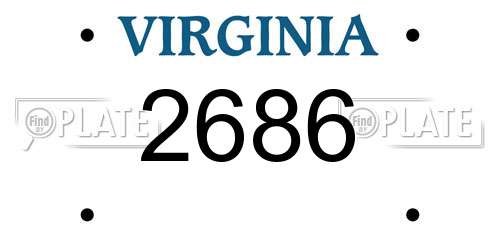 2686 Virginia License Plate