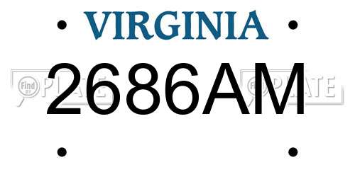2686AM Virginia License Plate