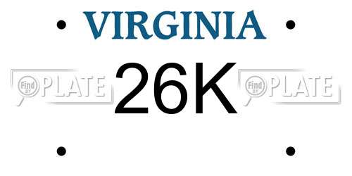 26K Virginia License Plate