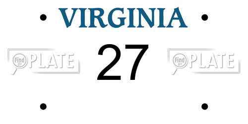 27 Virginia License Plate