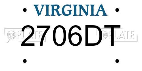 2706DT Virginia License Plate