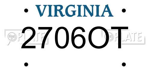 2706OT Virginia License Plate