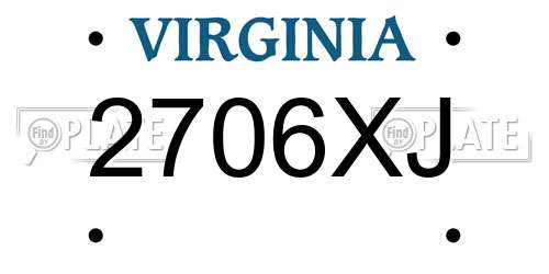 2706XJ Virginia License Plate