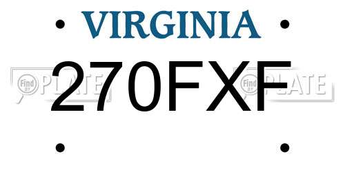 270FXF Virginia License Plate