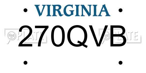 270QVB Virginia License Plate