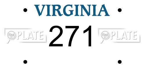 271 Virginia License Plate