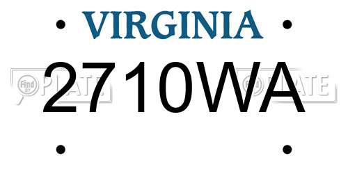 2710WA Virginia License Plate