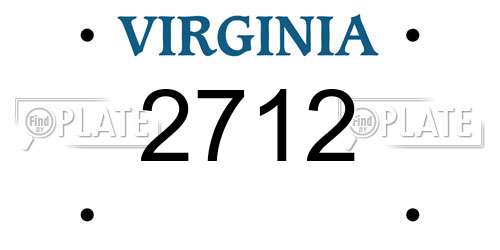 2712 Virginia License Plate