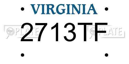 2713TF Virginia License Plate