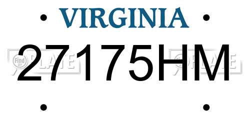 27175HM Virginia License Plate