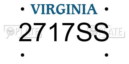 2717SS Virginia License Plate