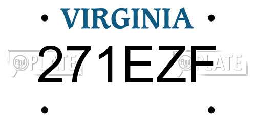 271EZF Virginia License Plate