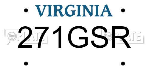 271GSR Virginia License Plate