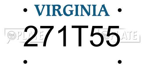 271T55 Virginia License Plate